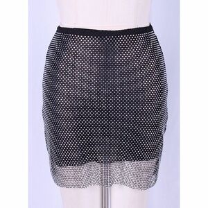 Rhinestone Mesh Mini Skirt